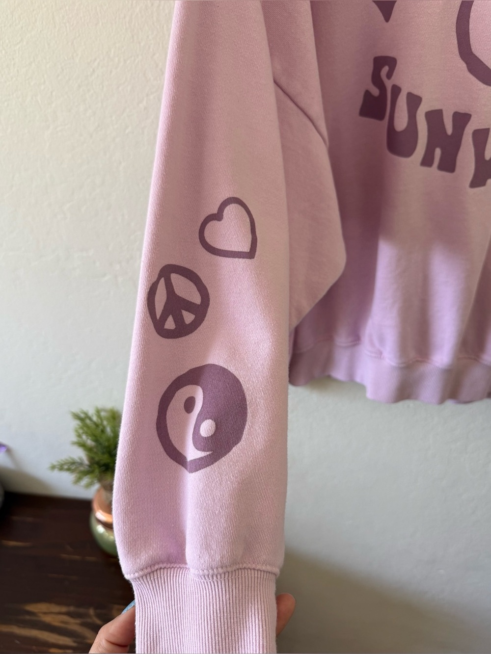 Pacsun Pacific Sunwear Lavender Purple Oversized Yin & Yang Graphic Sweatshirt - Picture 6 of 7